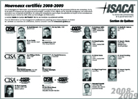 Certification Isaca Québec pour 2008-2009 