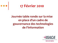Cadre de gouvernance technologie de l'information 2010
