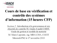 vérification contrôle des systèmes d’information 2010