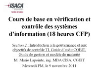 Vérification contrôle des systèmes d'information 2011