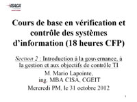Vérification contrôle système information 2012