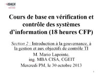 Vérification contrôle système information 2013