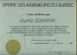 Diplôme ingénieur Université du Québec à Chicoutimi
